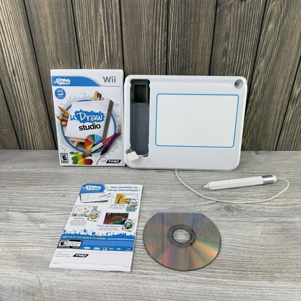 Nintendo Wii uDraw Tablet Game Bundle Tested And Working